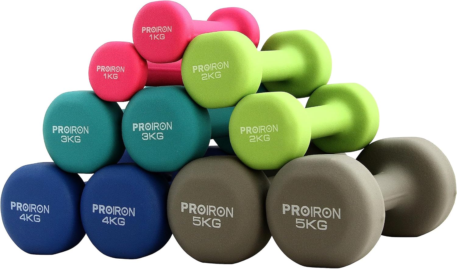 PROIRON ソフトコーティング ダンベル 2個セット