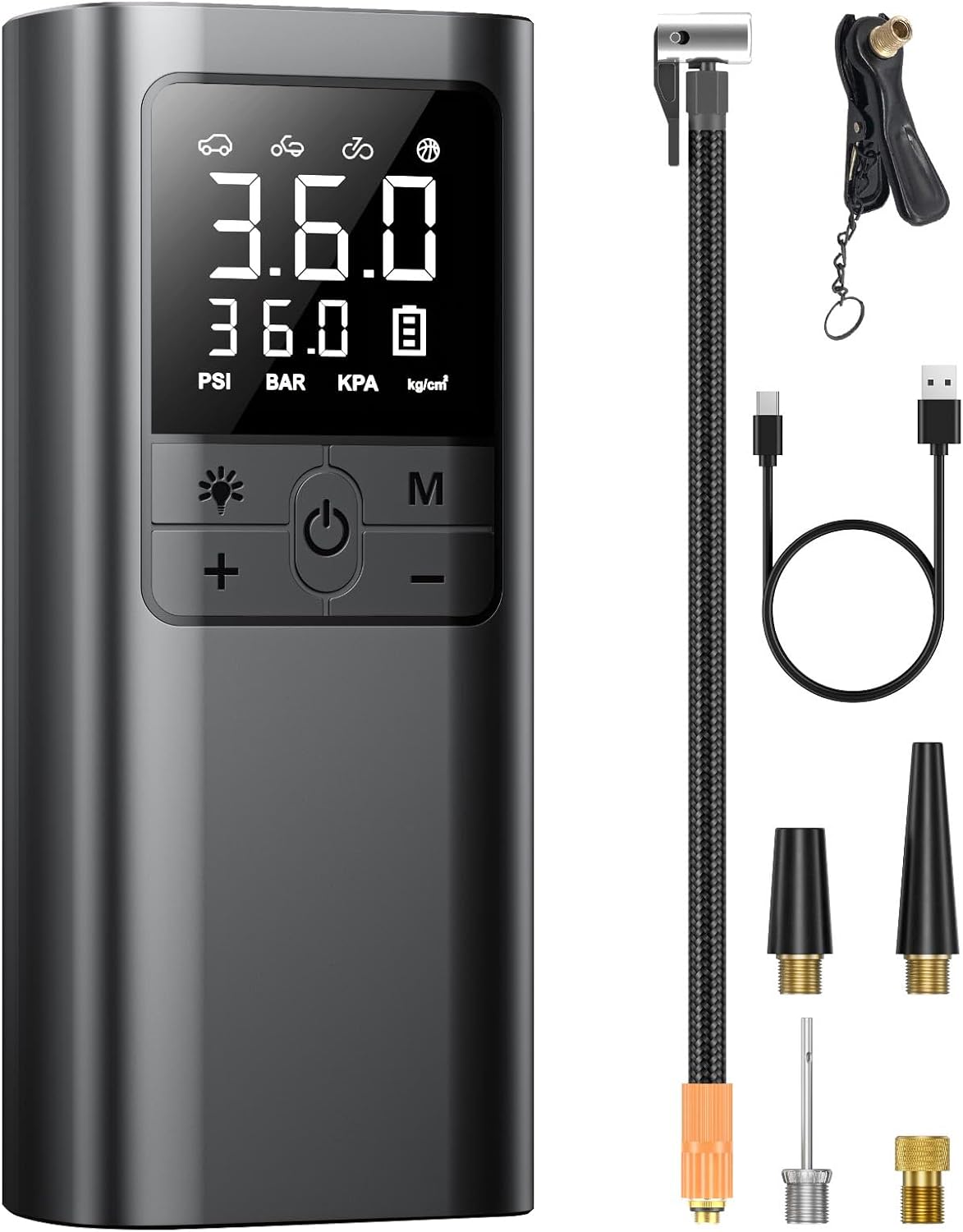 6000mAh コードレス 電動空気入れ