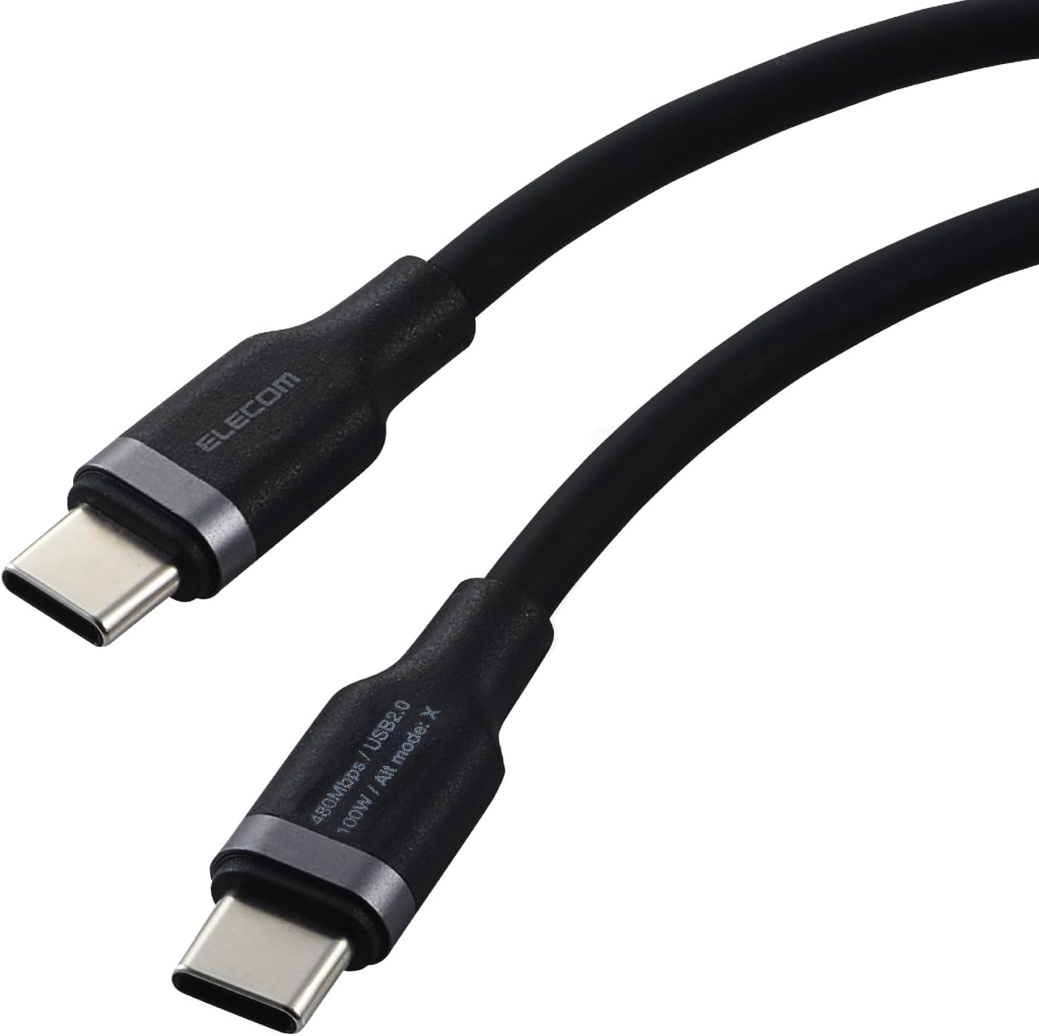 エレコム MPA-CCECSS10BK (USB PD 100W シリコンケーブル)