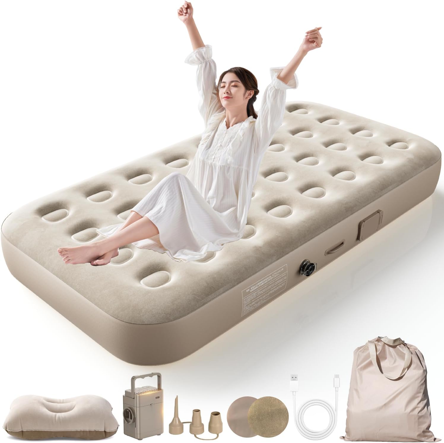 電動ポンプ内蔵 エアーベッド シングル