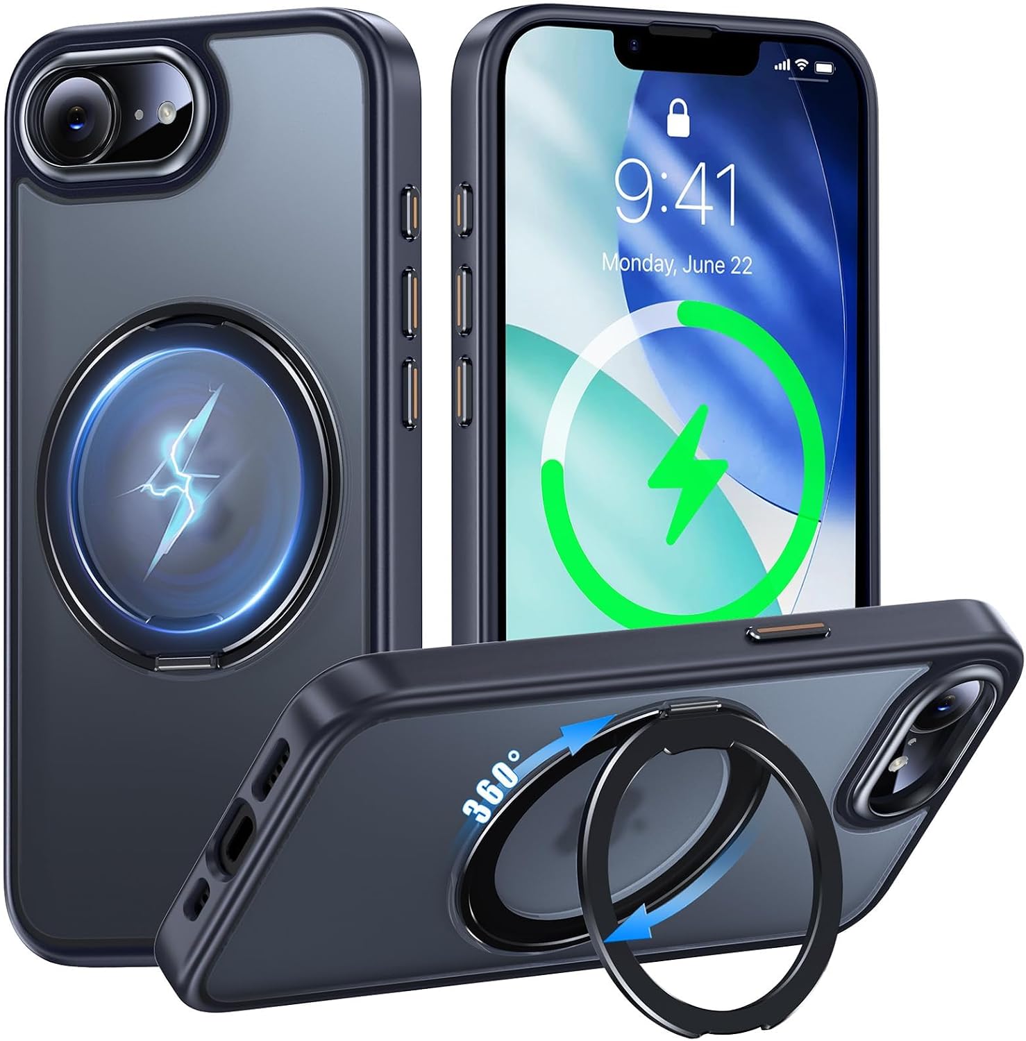 Uovon iPhone 17e / 16e 360°回転スタンドケース