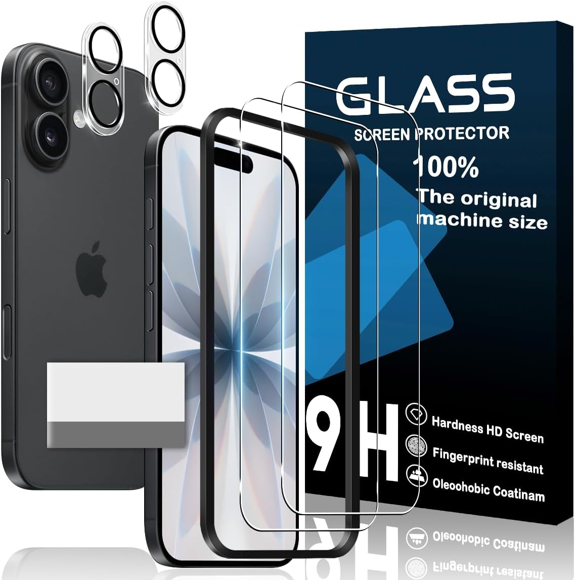 JCJC iPhone 17 ガラスフィルム & レンズ保護フィルムセット