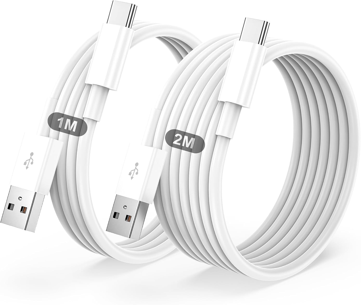 USB-A to USB-C ケーブル 1M+2M 2本セット
