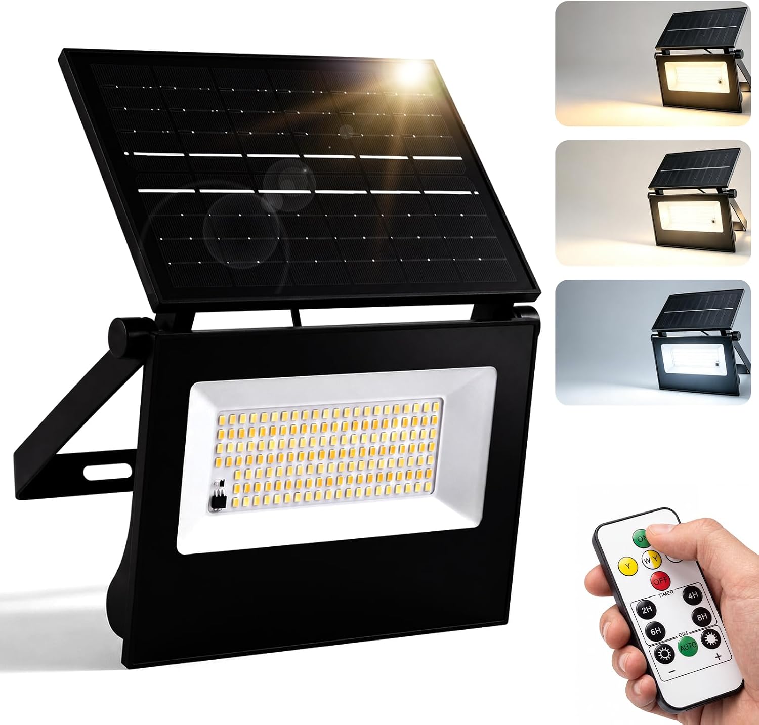 高輝度154LED ソーラー投光器 折りたたみ式