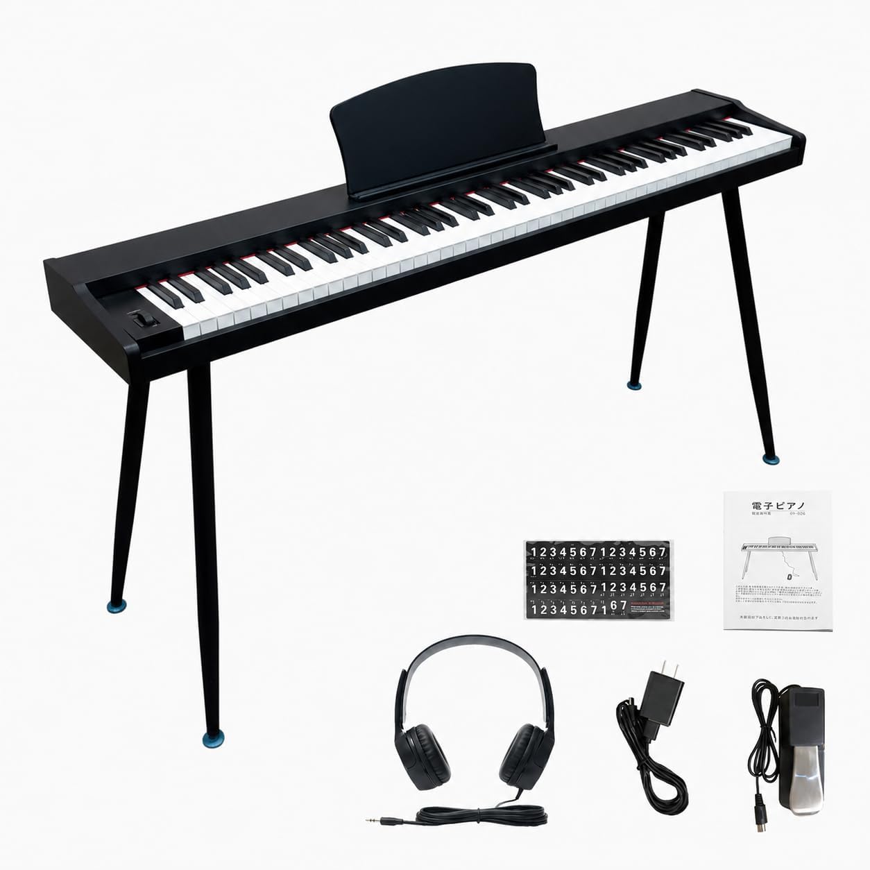 88鍵盤 電子ピアノ 木製スタンドセット（75 cm / 約127 x 25 x 75 cm（スタンド装…）